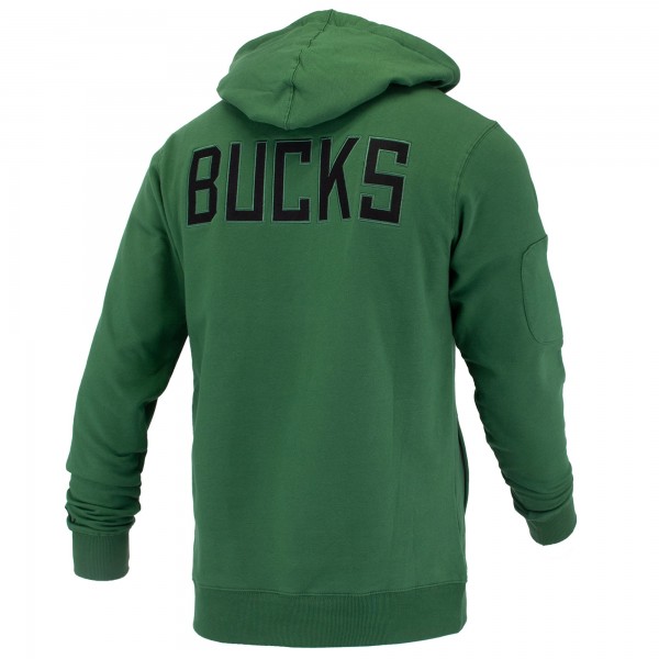 Unisex Milwaukee Bucks FISLL Hunter Green Logoman Shadow Collection Pullover Hoodie