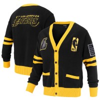 Свитер Unisex Los Angeles Lakers FISLL Black Logoman Shadow Collection Full-Button