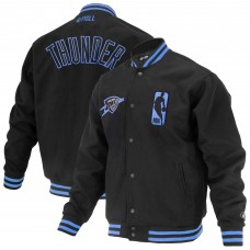 Куртка на кнопках Unisex Oklahoma City Thunder FISLL Black Logoman Shadow Collection Varsity