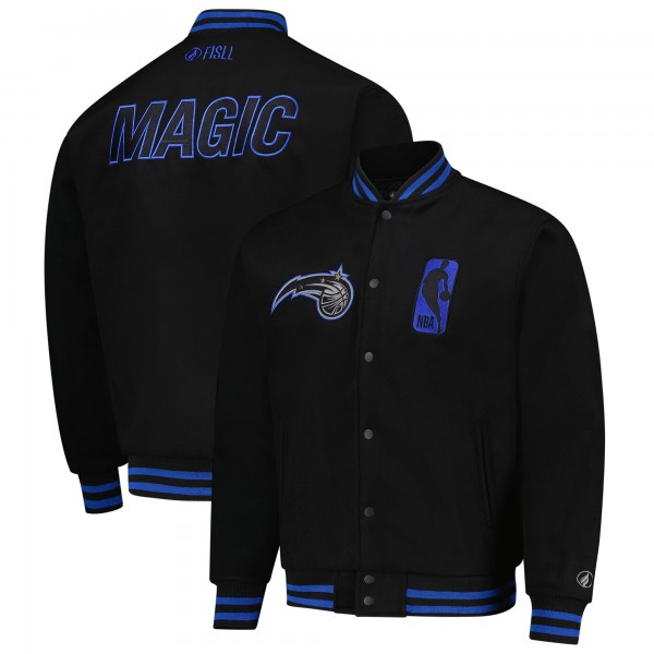 Куртка Unisex Orlando Magic FISLL Black Logoman Shadow Collection Full-Snap Varsity