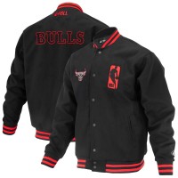 Куртка на кнопках Unisex Chicago Bulls FISLL Black Logoman Shadow Collection Varsity