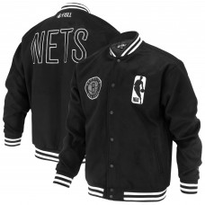 Куртка на кнопках Unisex Brooklyn Nets FISLL Black Logoman Shadow Collection Varsity
