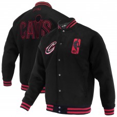 Unisex Cleveland Cavaliers FISLL Black Logoman Shadow Collection Full-Snap Varsity Jacket