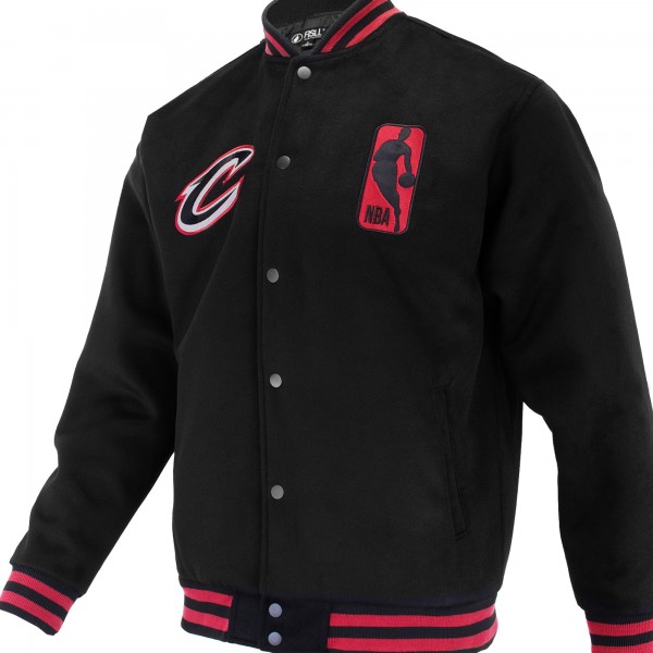 Unisex Cleveland Cavaliers FISLL Black Logoman Shadow Collection Full-Snap Varsity Jacket