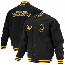 Куртка на кнопках Unisex Golden State Warriors FISLL Black Logoman Shadow CollectionVarsity