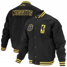 Unisex Denver Nuggets FISLL Black Logoman Shadow Collection Full-Snap Varsity Jacket