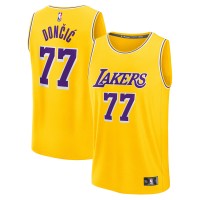 Подростковая Los Angeles Lakers Luka Dončić Fanatics Gold Fast Break Replica Player Jersey