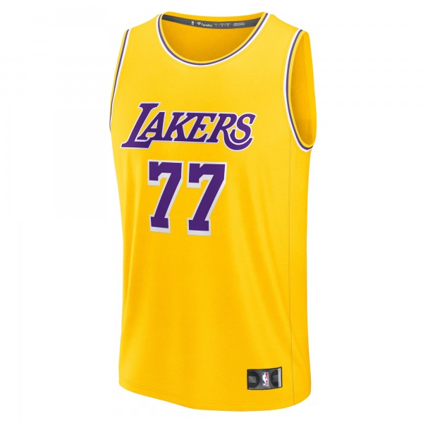Подростковая Los Angeles Lakers Luka Dončić Fanatics Gold Fast Break Replica Player Jersey