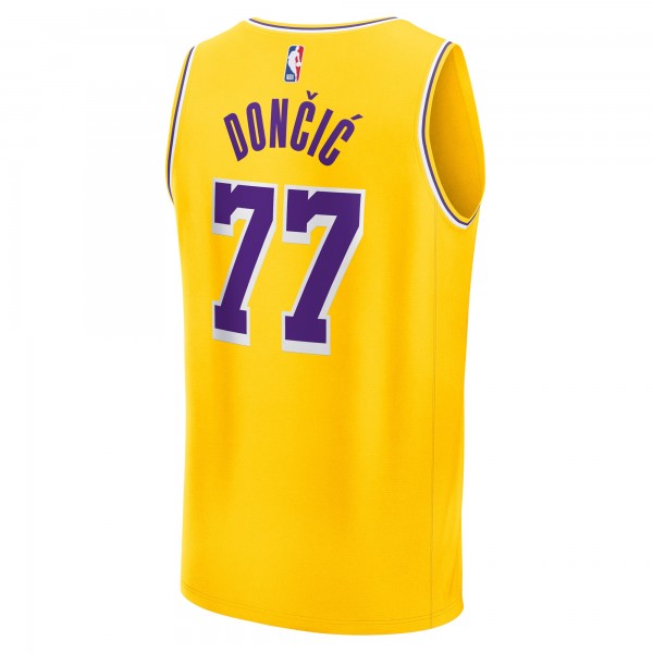 Подростковая Los Angeles Lakers Luka Dončić Fanatics Gold Fast Break Replica Player Jersey