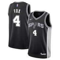Подростковая San Antonio Spurs De'Aaron Fox Nike Black Swingman Jersey - Icon Edition
