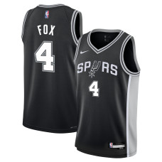 Подростковая San Antonio Spurs De'Aaron Fox Nike Black Swingman Jersey - Icon Edition