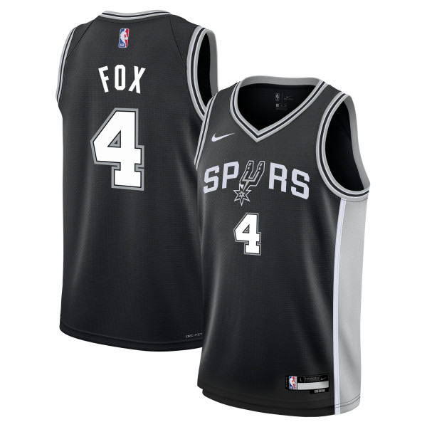 Подростковая San Antonio Spurs De'Aaron Fox Nike Black Swingman Jersey - Icon Edition