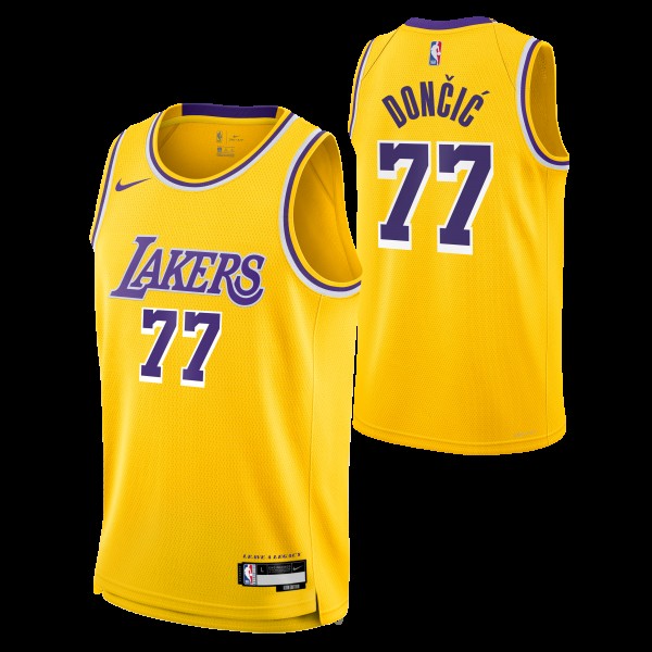 Игровая джерси Подростковая Los Angeles Lakers Luka Dončić Nike Gold Swingman - Icon Edition