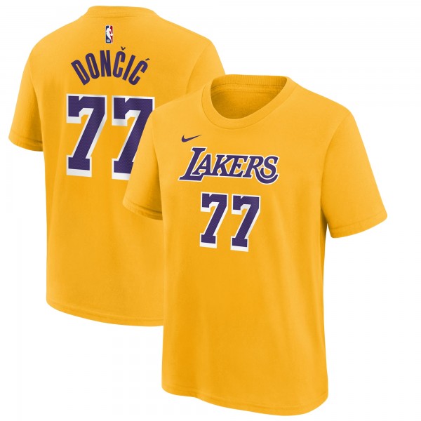 Футболка Подростковая Los Angeles Lakers Luka Dončić Nike Gold Player Name & Number