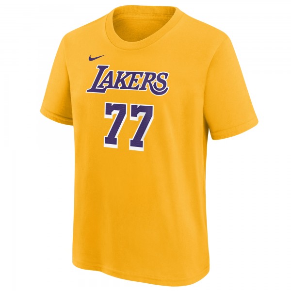 Футболка Подростковая Los Angeles Lakers Luka Dončić Nike Gold Player Name & Number