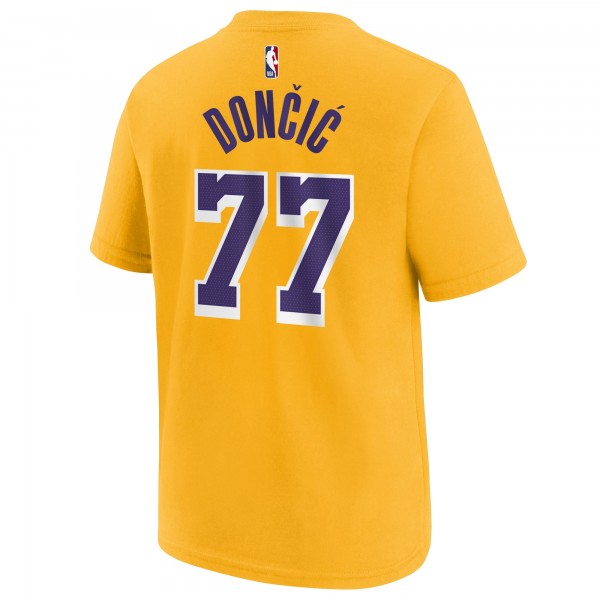 Футболка Подростковая Los Angeles Lakers Luka Dončić Nike Gold Player Name & Number