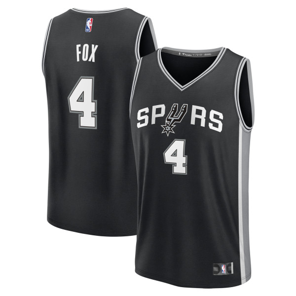 Джерси San Antonio Spurs De'Aaron Fox Fanatics Black Fast Break Replica - Icon Edition