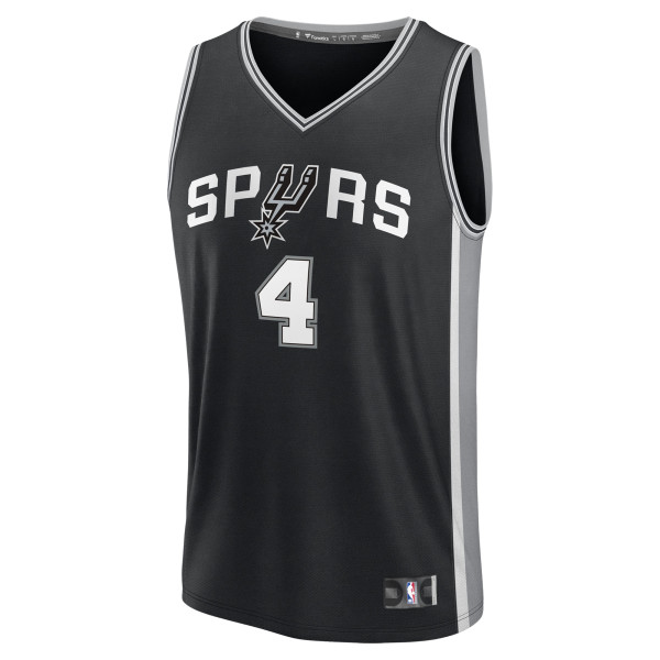 Джерси San Antonio Spurs De'Aaron Fox Fanatics Black Fast Break Replica - Icon Edition