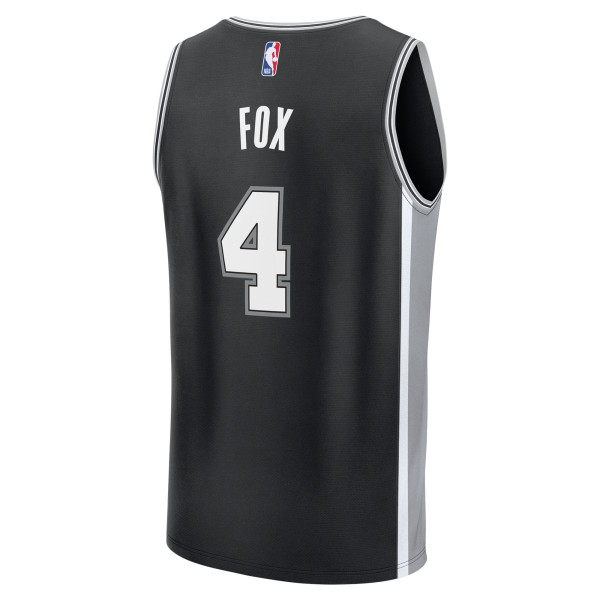 Джерси San Antonio Spurs De'Aaron Fox Fanatics Black Fast Break Replica - Icon Edition