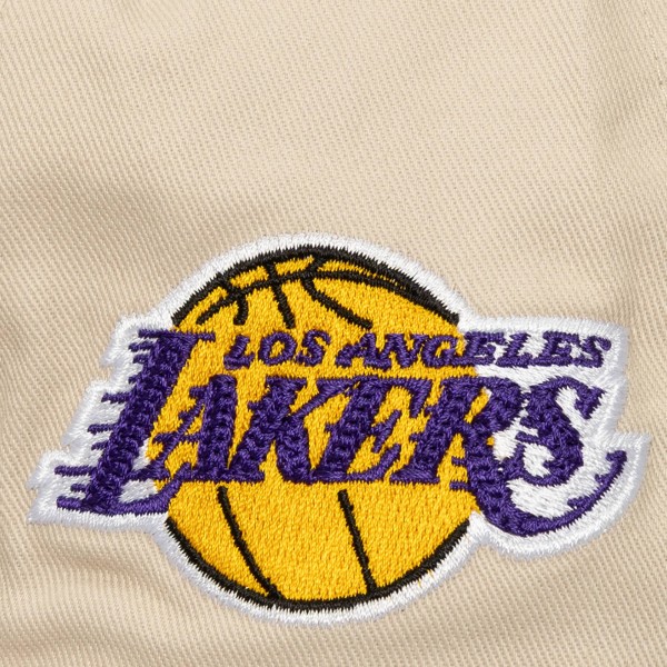 Los Angeles Lakers Mitchell & Ness Cream/Purple Cityscape Caddy Snapback Hat