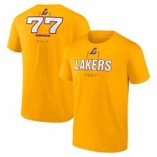 Футболка Los Angeles Lakers Luka Dončić Fanatics Gold Behind The Back Name & Number