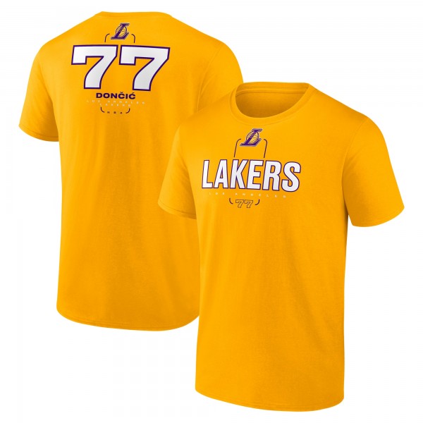 Футболка Los Angeles Lakers Luka Dončić Fanatics Gold Behind The Back Name & Number