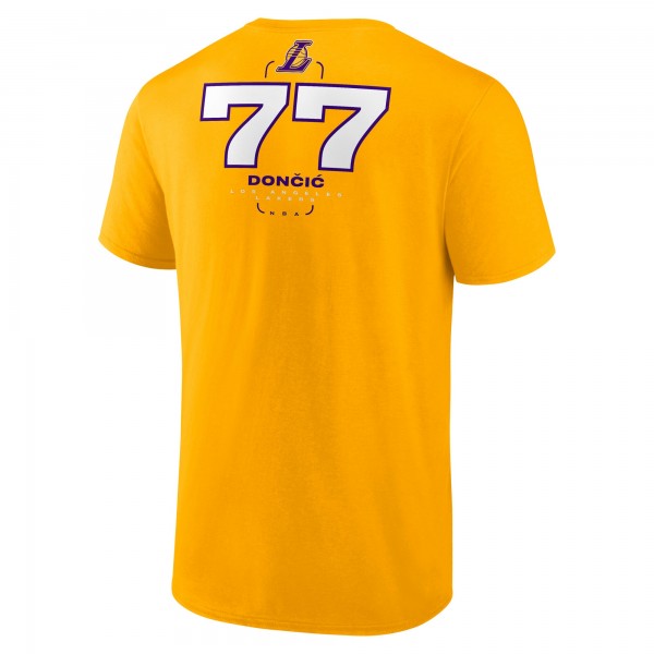 Футболка Los Angeles Lakers Luka Dončić Fanatics Gold Behind The Back Name & Number