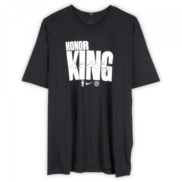 Joel Embiid Philadelphia 76ers Fanatics Authentic Player-Worn Black MLK T-Shirt from the 2024-25 NBA Season - Size 3XLT