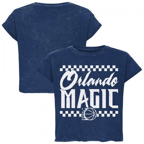 Футболка Unisex Orlando Magic Sportiqe Blue Rock & Roll Collection Gwen Premium Mineral Wash Cropped
