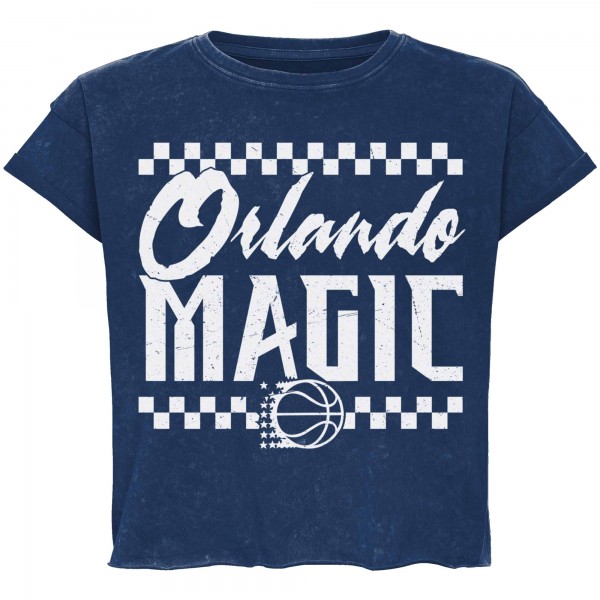Футболка Unisex Orlando Magic Sportiqe Blue Rock & Roll Collection Gwen Premium Mineral Wash Cropped