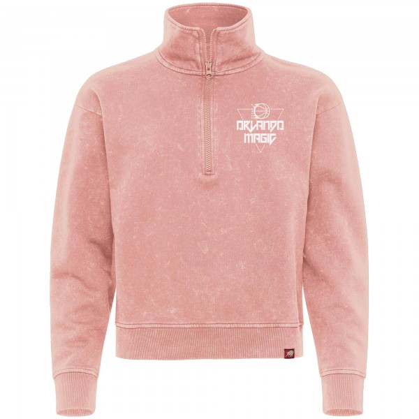 Unisex Orlando Magic Sportiqe Coral Rock & Roll Collection Iggy Cropped Quarter-Zip Pullover