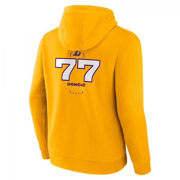 Толстовка Los Angeles Lakers Luka Dončić Fanatics Gold Icon Behind The Back Name & Number