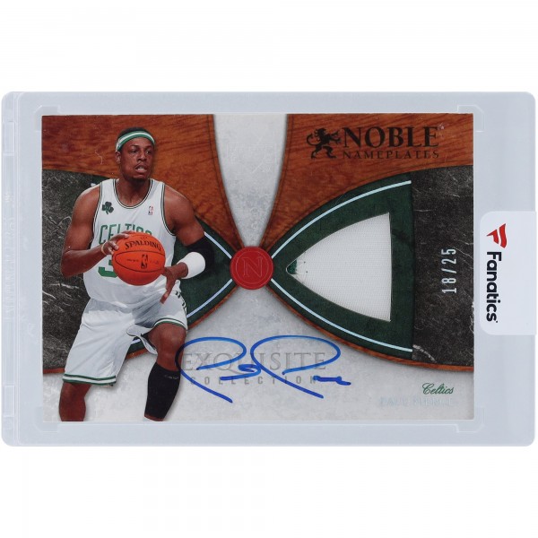 Paul Pierce Boston Celtics Autographed 2006-07 Upper Deck Exquisite Collection 2 Color GU Relic #NN-PP #18/25 Card