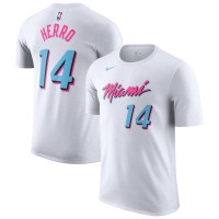 Miami Heat Tyler Herro Nike White City Vice Name & Number T-Shirt