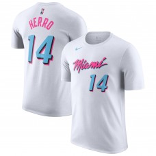 Miami Heat Tyler Herro Nike White City Vice Name & Number T-Shirt