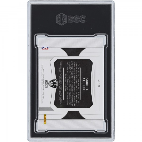Jarrett Allen Brooklyn Nets Autographed 2017-18 Panini National Treasures Horizontal RPA #122 #46/49 SGC Authenticated 9/10 Rookie Card