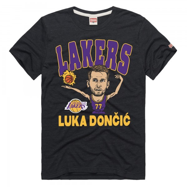 Футболка Los Angeles Lakers Luka Dončić Homage Charcoal Player Graphic Tri-Blend