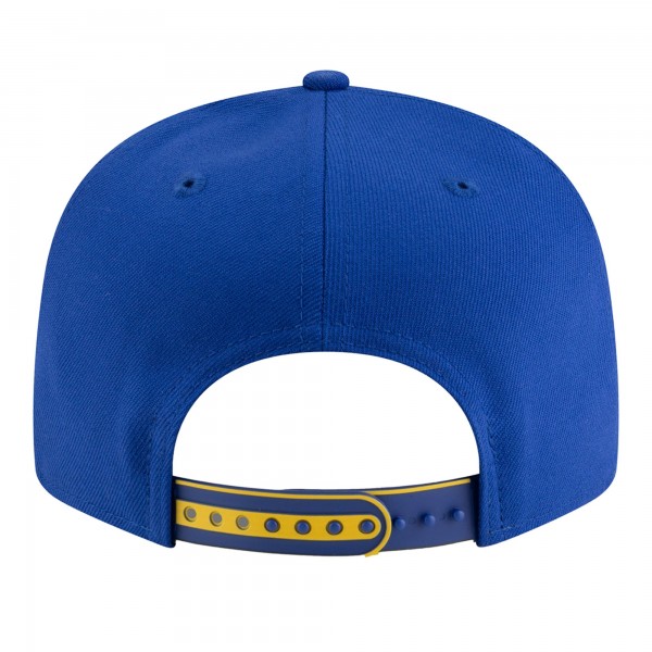 Подростковая Golden State Warriors New Era White/Royal 2025 NBA Tip Off Split Panel 9FIFTY Snapback Hat