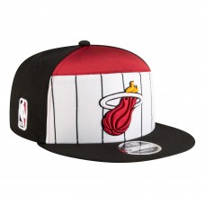 Подростковая Miami Heat New Era White/Black 2025 NBA Tip Off Split Panel 9FIFTY Snapback Hat