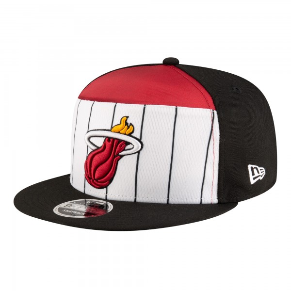 Подростковая Miami Heat New Era White/Black 2025 NBA Tip Off Split Panel 9FIFTY Snapback Hat
