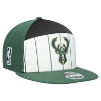 Подростковая Milwaukee Bucks New Era White/Hunter Green 2025 NBA Tip Off Split Panel 9FIFTY Snapback Hat
