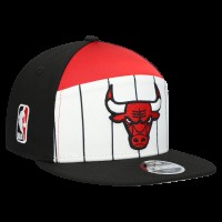 Подростковая Chicago Bulls New Era White/Black 2025 NBA Tip Off Split Panel 9FIFTY Snapback Hat