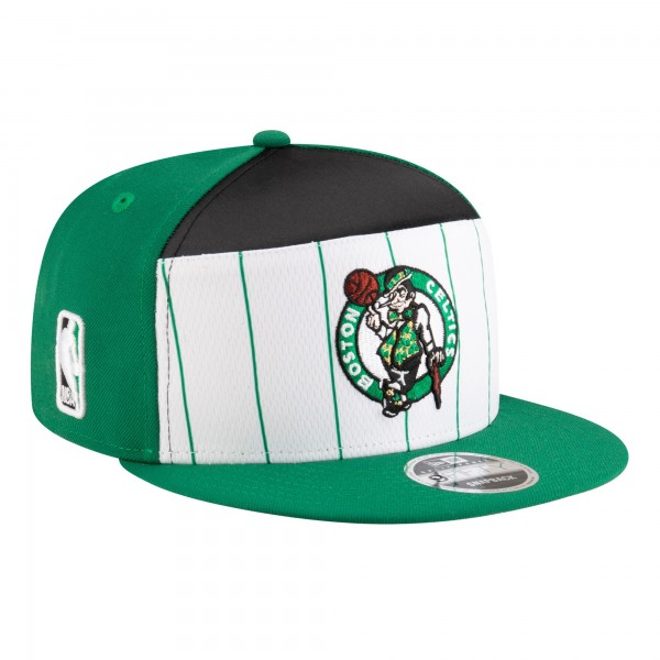 Подростковая Boston Celtics New Era White/Kelly Green 2025 NBA Tip Off Split Panel 9FIFTY Snapback Hat