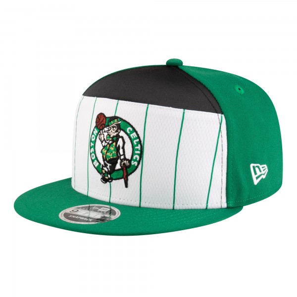 Подростковая Boston Celtics New Era White/Kelly Green 2025 NBA Tip Off Split Panel 9FIFTY Snapback Hat