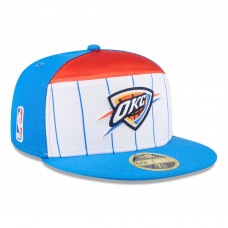 Бейсболка Oklahoma City Thunder New Era White/Blue 2025 NBA Tip Off Split Panel 59FIFTY