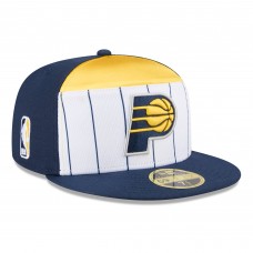 Бейсболка Indiana Pacers New Era White/Navy 2025 NBA Tip Off Split Panel 59FIFTY