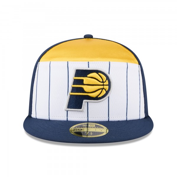 Бейсболка Indiana Pacers New Era White/Navy 2025 NBA Tip Off Split Panel 59FIFTY