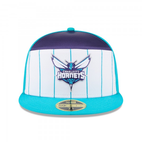 Бейсболка Charlotte Hornets New Era White/Teal 2025 NBA Tip Off Split Panel 59FIFTY