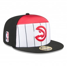 Бейсболка Atlanta Hawks New Era White/Black 2025 NBA Tip Off Split Panel 59FIFTY
