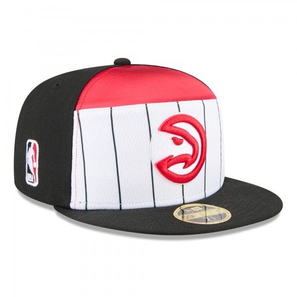 Бейсболка Atlanta Hawks New Era White/Black 2025 NBA Tip Off Split Panel 59FIFTY
